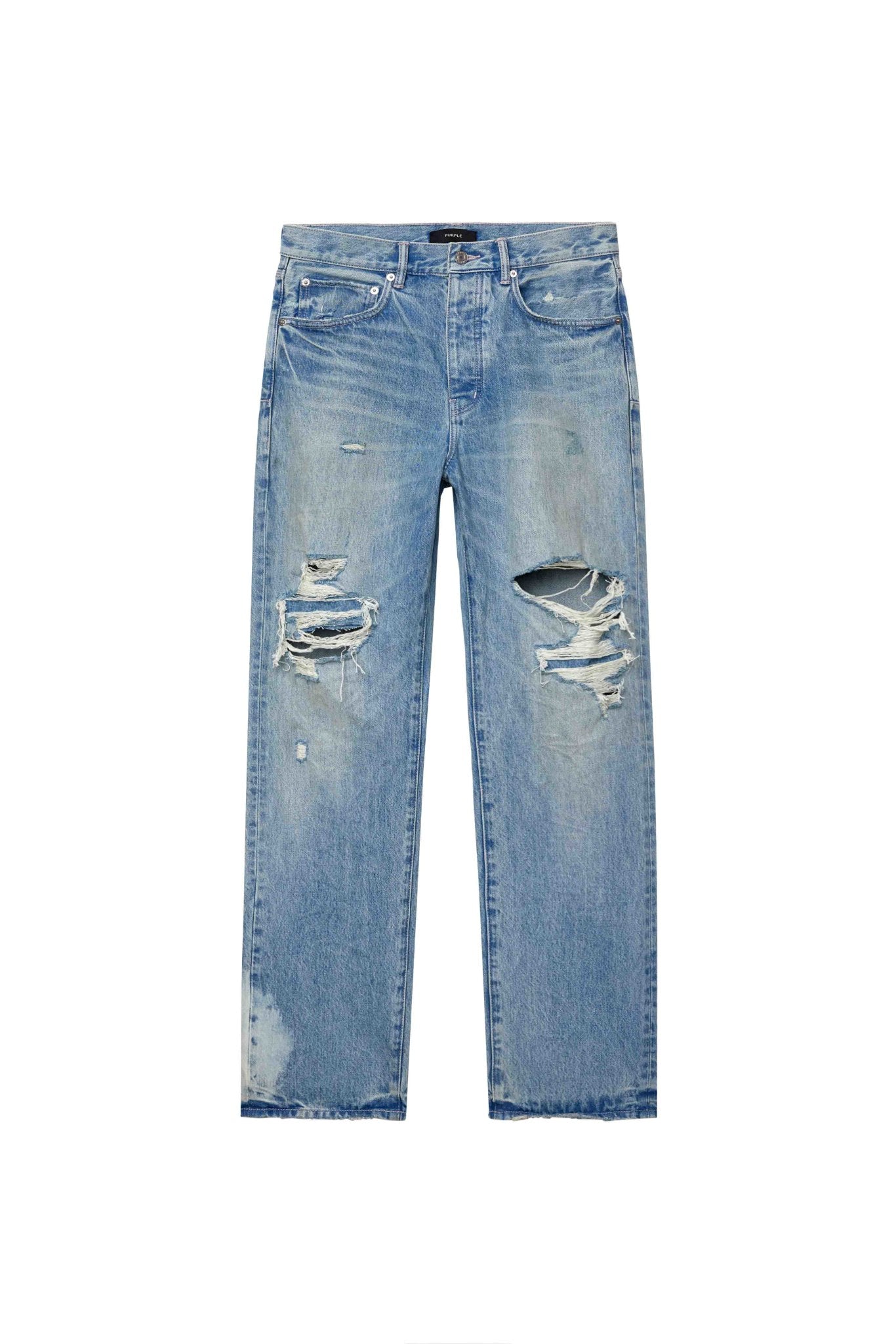 Purple Brand P011 Knee Blowout Light Indigo