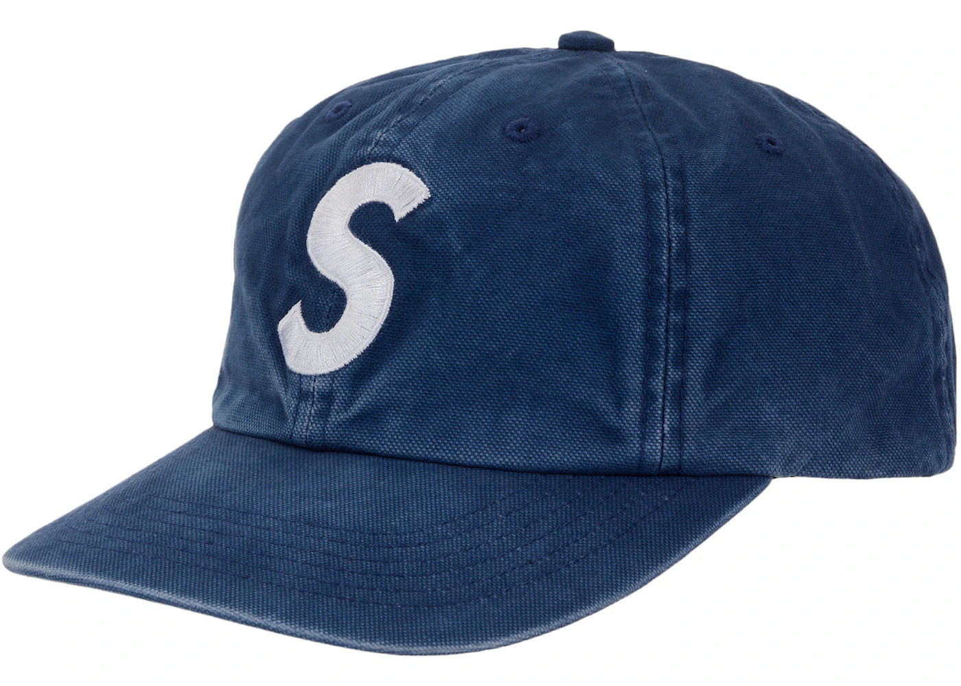 Supreme Washed Canvas S Logo 6-Panel Hat (FW26) Blue