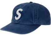 Supreme Washed Canvas S Logo 6-Panel Hat (FW26) Blue