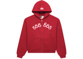Sp5der Angel Number Zip Hoodie Merlot
