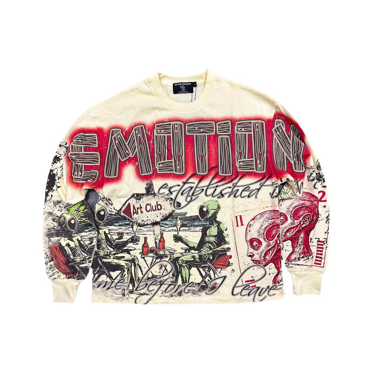 Mixed Emotions Art Club Long Sleeve Cream Tee