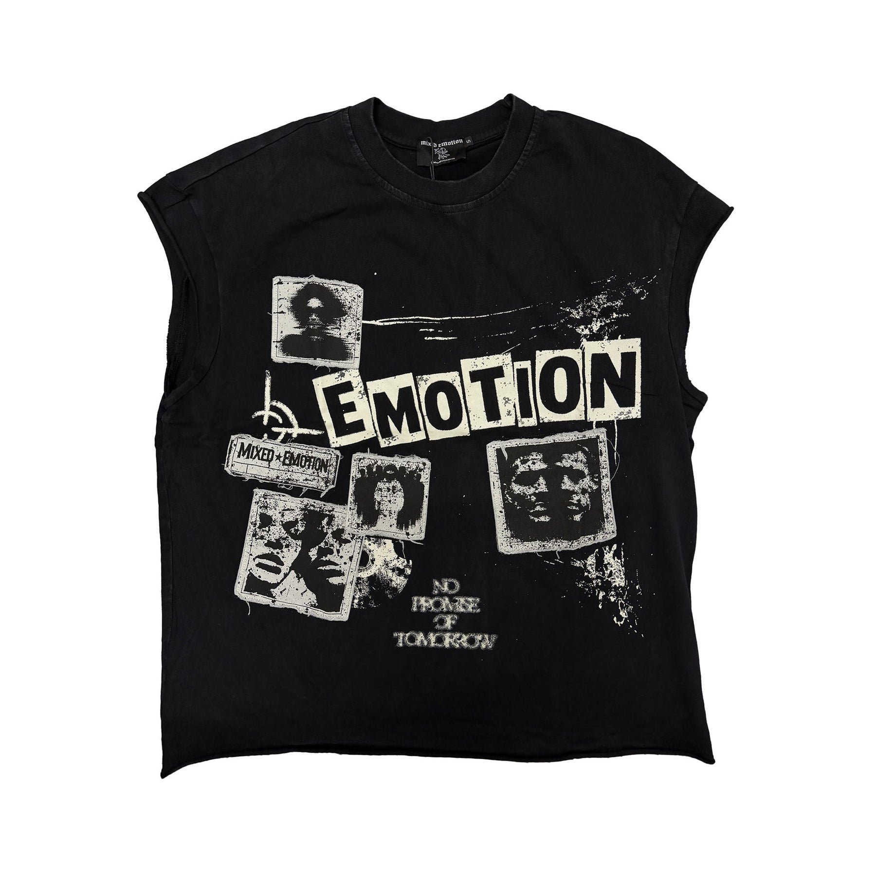 Mixed Emotions “Newspaper” Sleeveless Tee Black