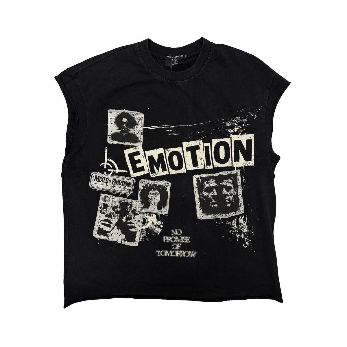 Mixed Emotions “Newspaper” Sleeveless Tee Black