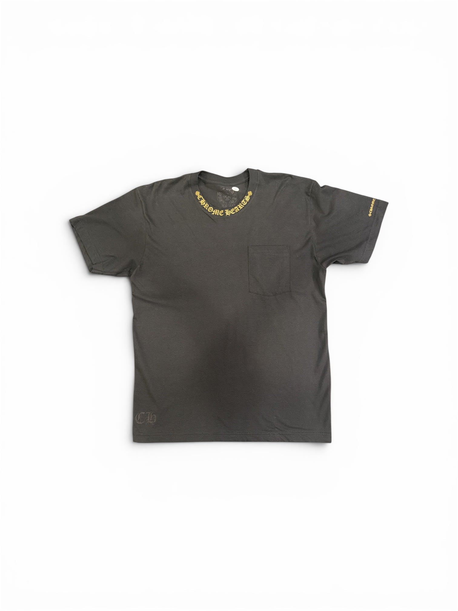 Chrome Hearts Gold Letter Collar Tee Black