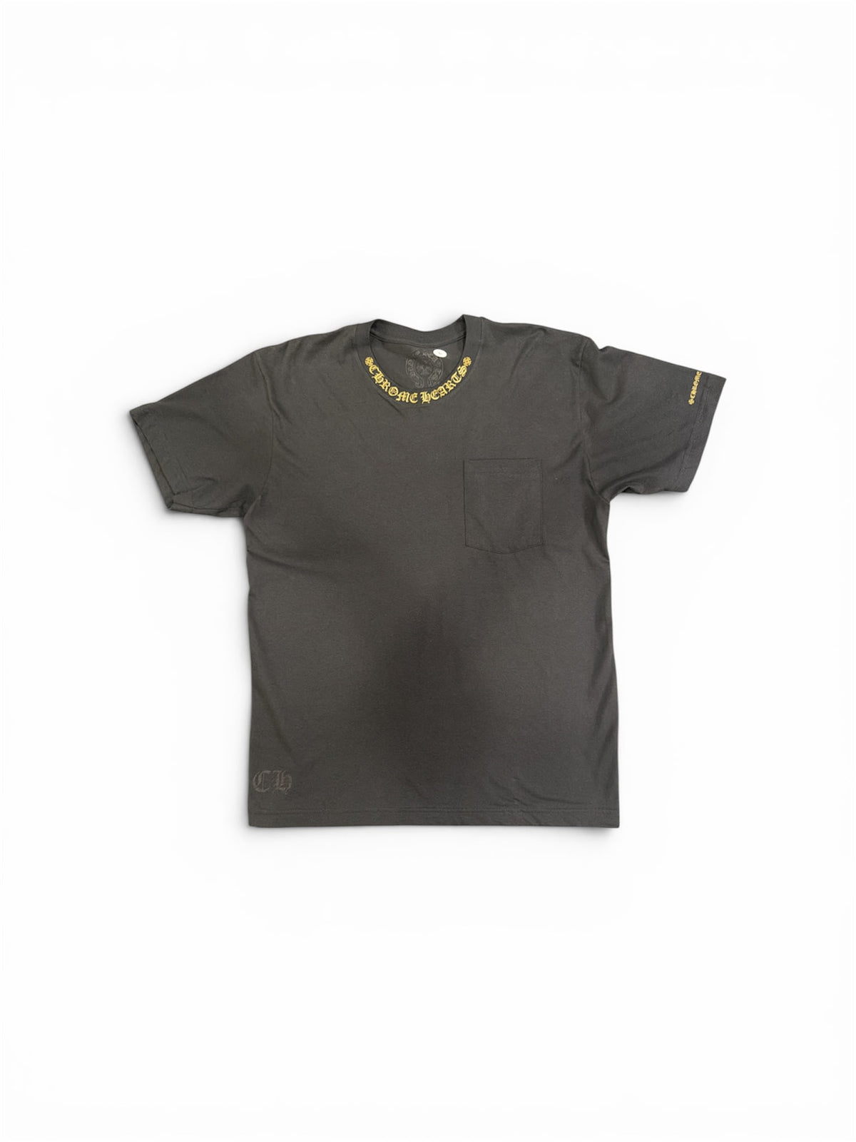 Chrome Hearts Gold Letter Collar Tee Black