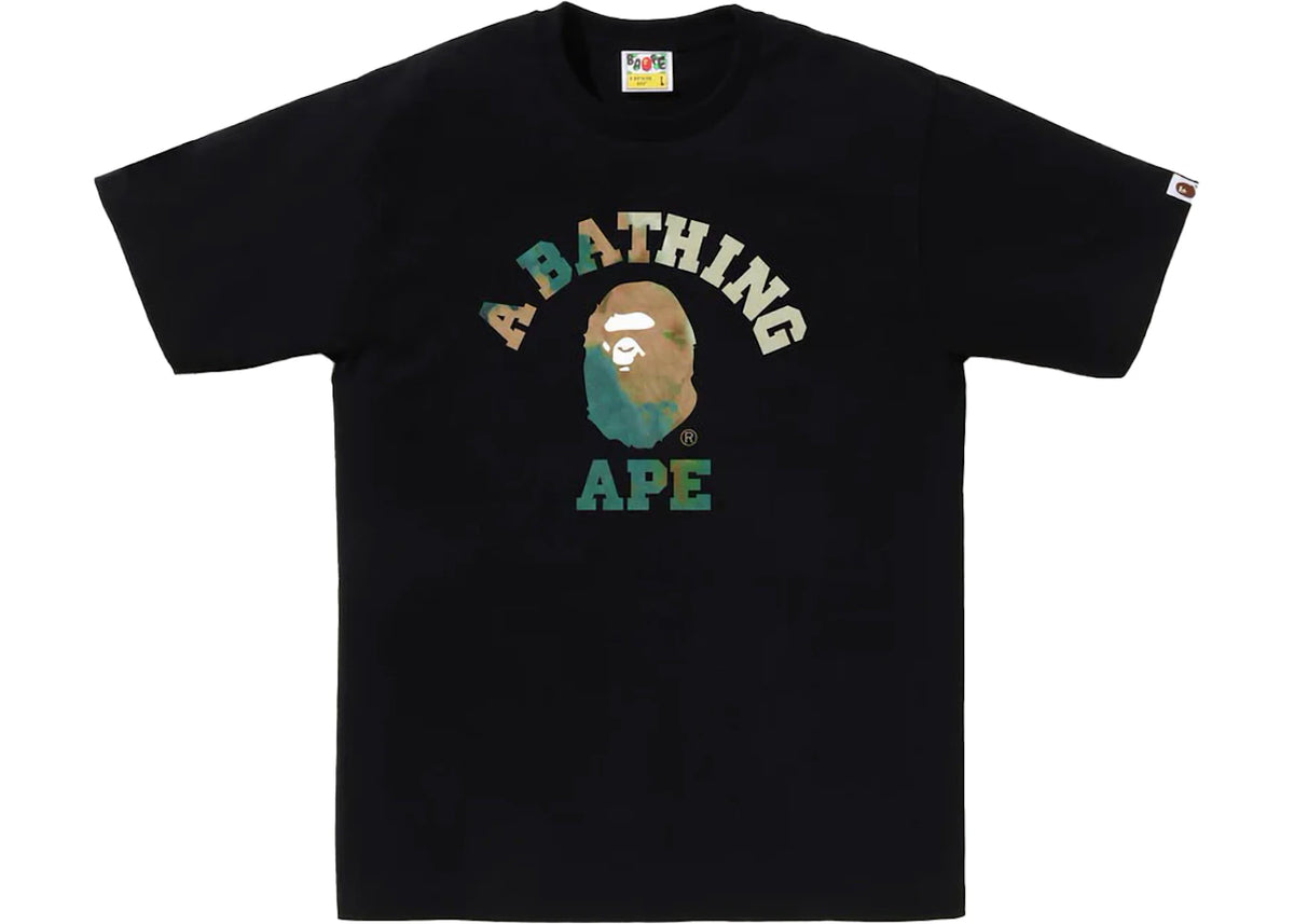 BAPE Tie Dye College Tee Black/Beige