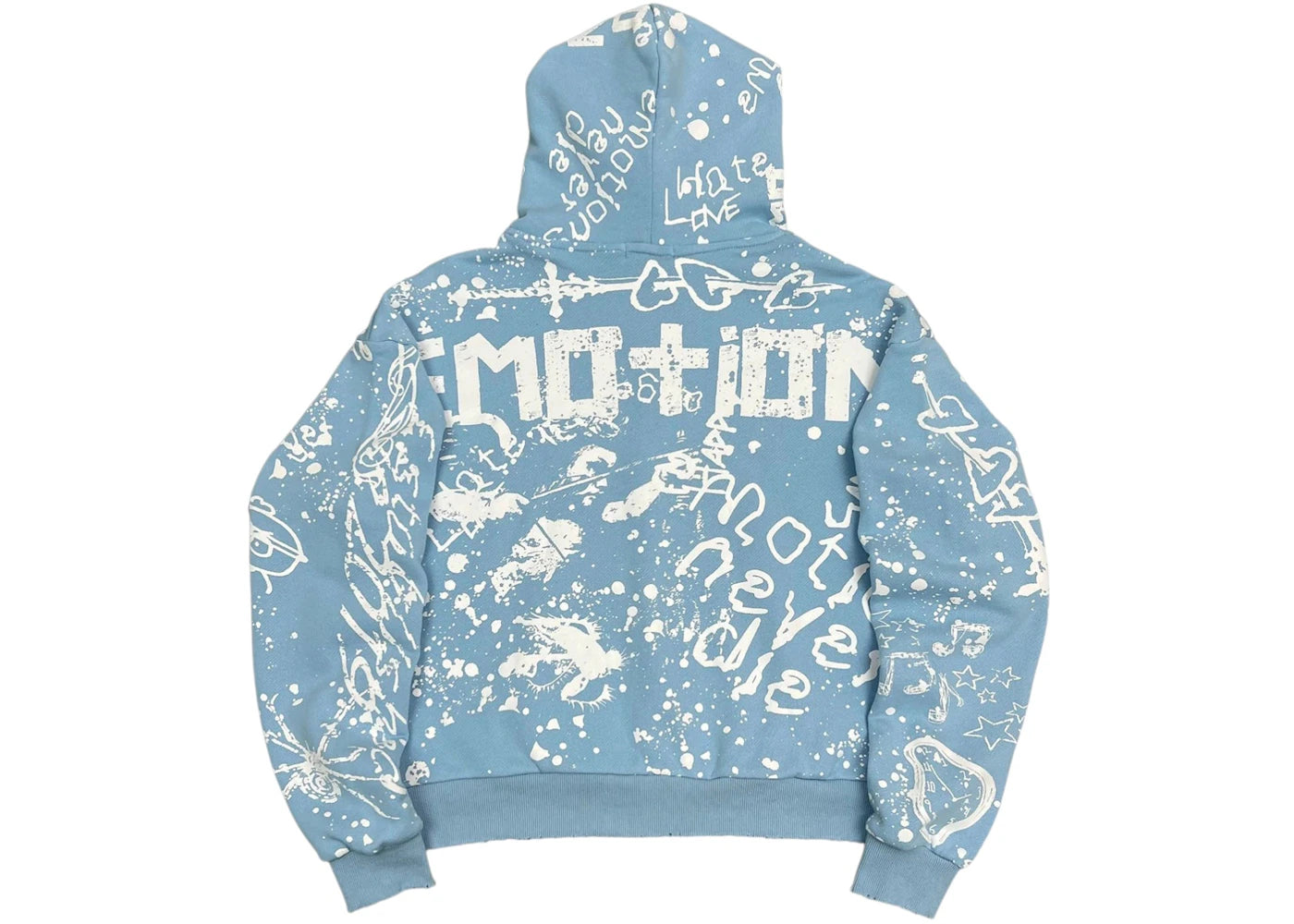 Mixed Emotion Graffiti Hoodie Blue