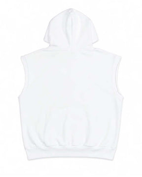 Sp5der Rhinestone OG Web Sleeveless Hoodie White