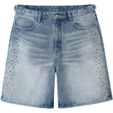Happy Memories Don't Die HMDD H-Star Crystal Jean Shorts Blue