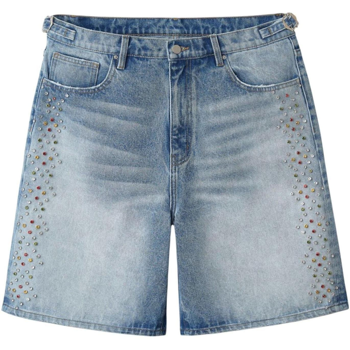 Happy Memories Don't Die H-Star Crystal Jean Shorts Blue
