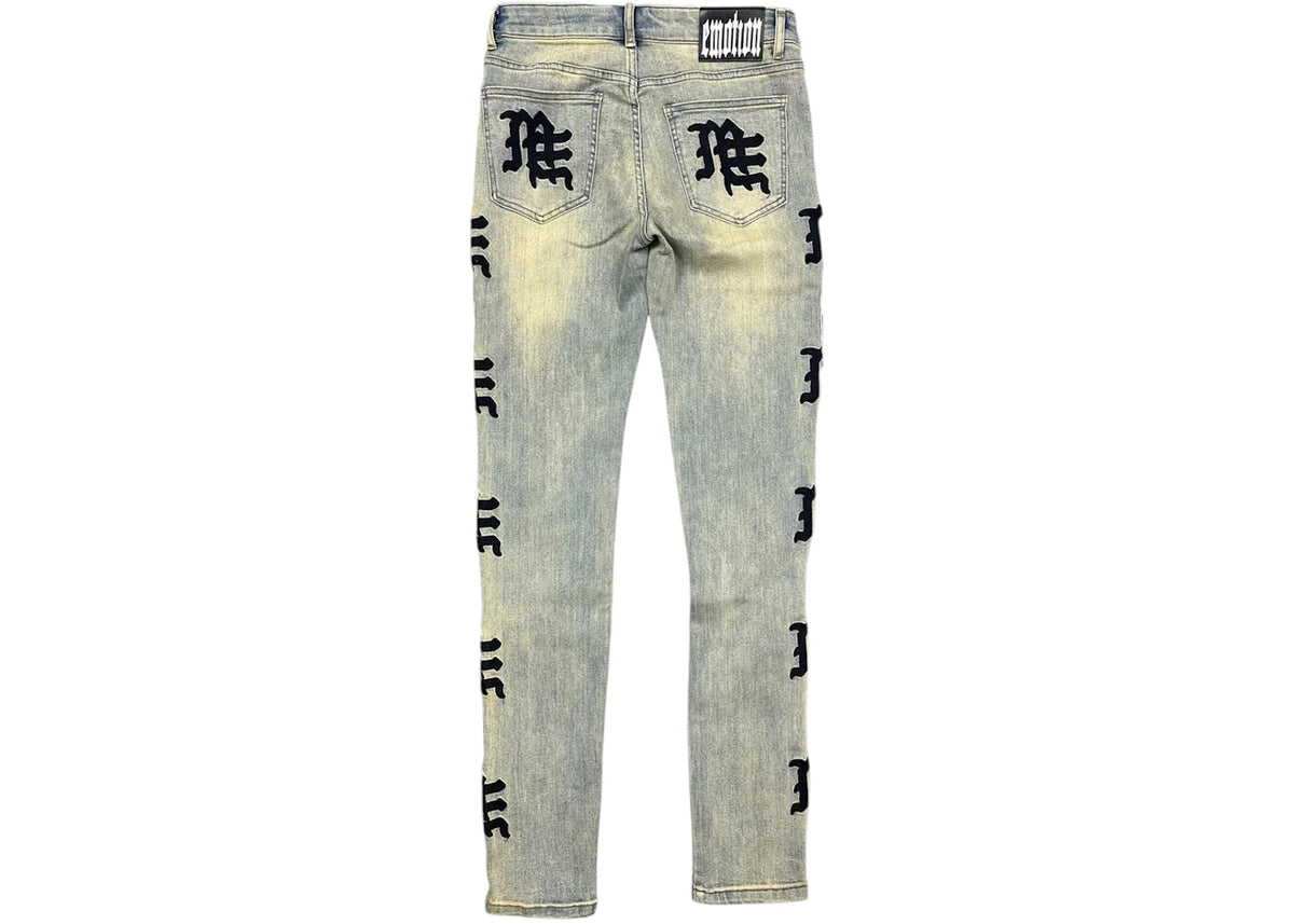 Mixed Emotion Desert Monogram Denim Washed Blue