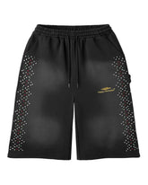 Happy Memories Don't Die Crystal Quarter Shorts Black