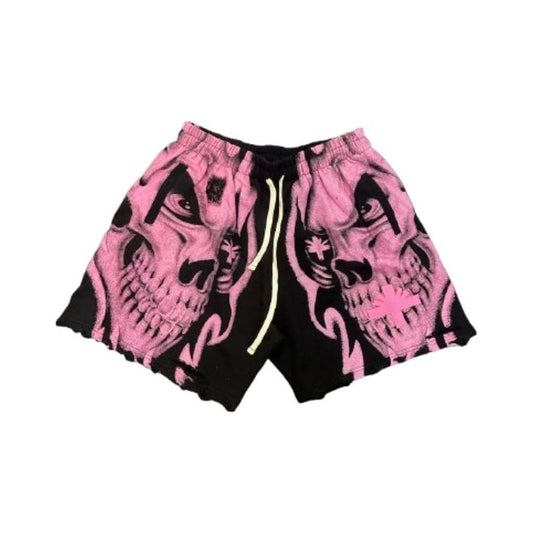 Vertabrae Pink Skull Shorts