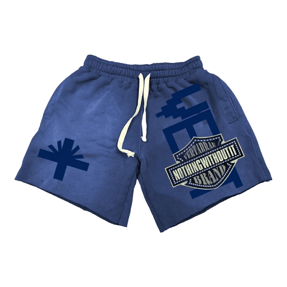 Vertabrae Double Emblem Sweatshorts Blue