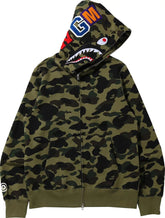 Bape 1st Camo Shark Full Zip Hoodie Green Camo