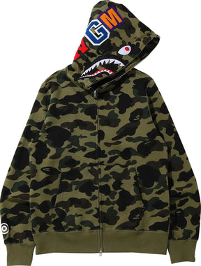 Bape 1st Camo Shark Full Zip Hoodie Green Camo