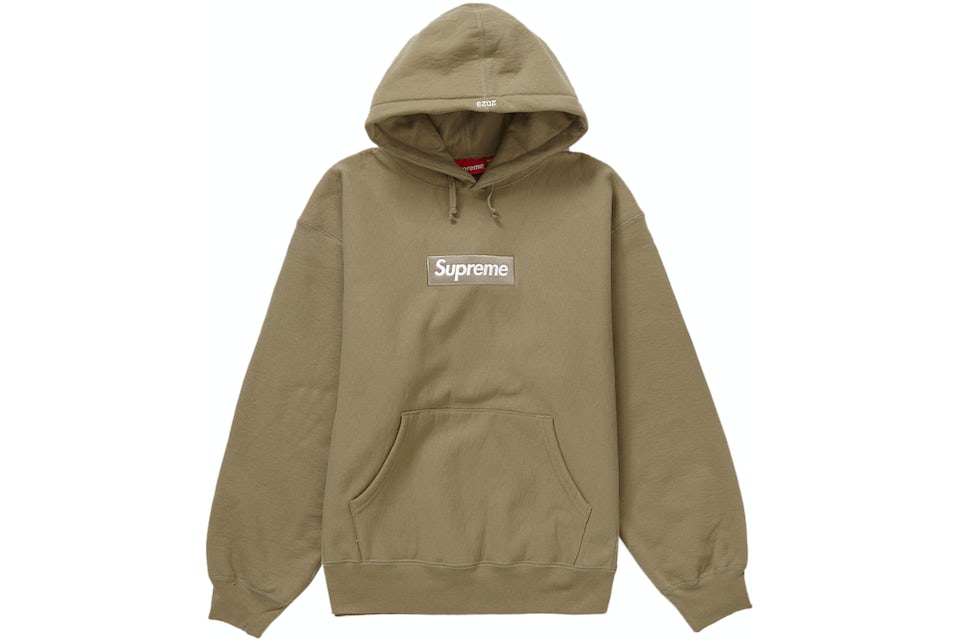 Supreme Box Logo Dark Sand Hooded Sweatshirt (FW23)