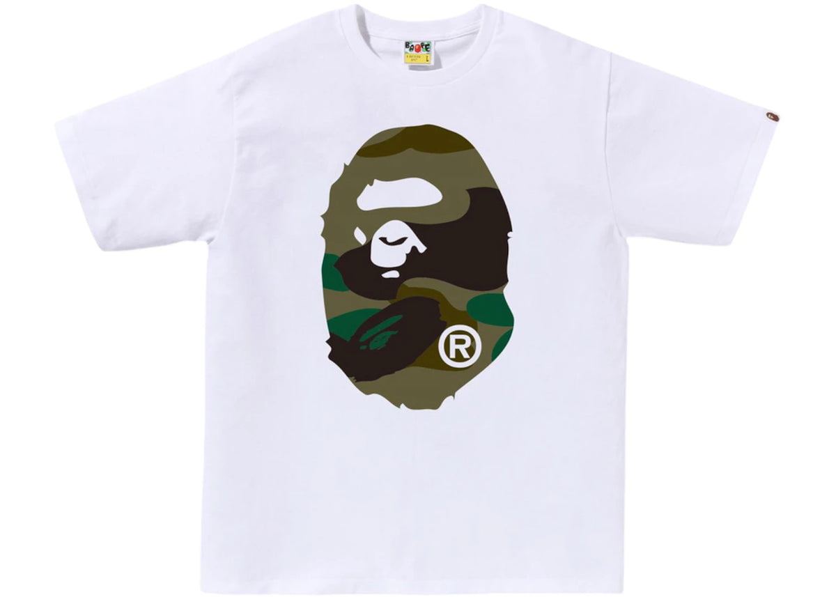 BAPE Giant 1st Camo Big Ape Head Tee White/Green