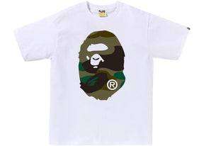 BAPE Giant 1st Camo Big Ape Head Tee White/Green