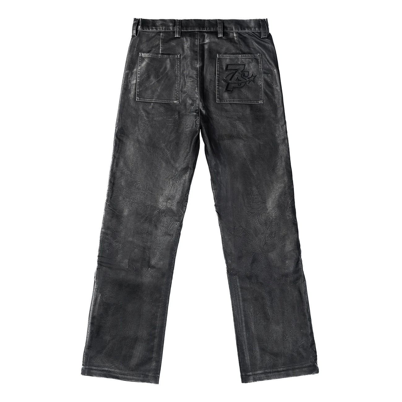 Triple Sevens LOGO LEATHER PANTS (BLACK)