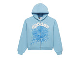 Sp5der OG Web Zip Up Hoodie (SS26) Sky Blue