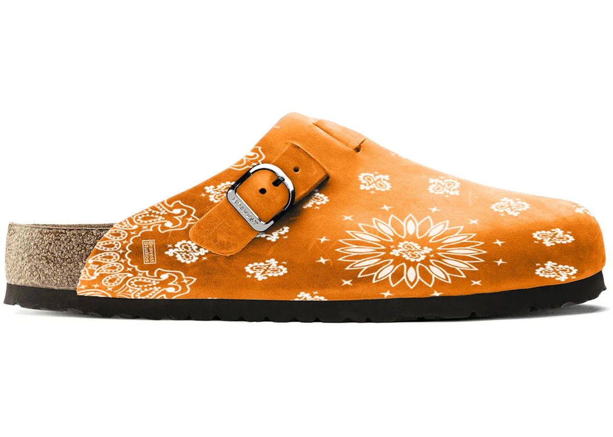 Bravest Studios Suede Paisley Clogs Orange