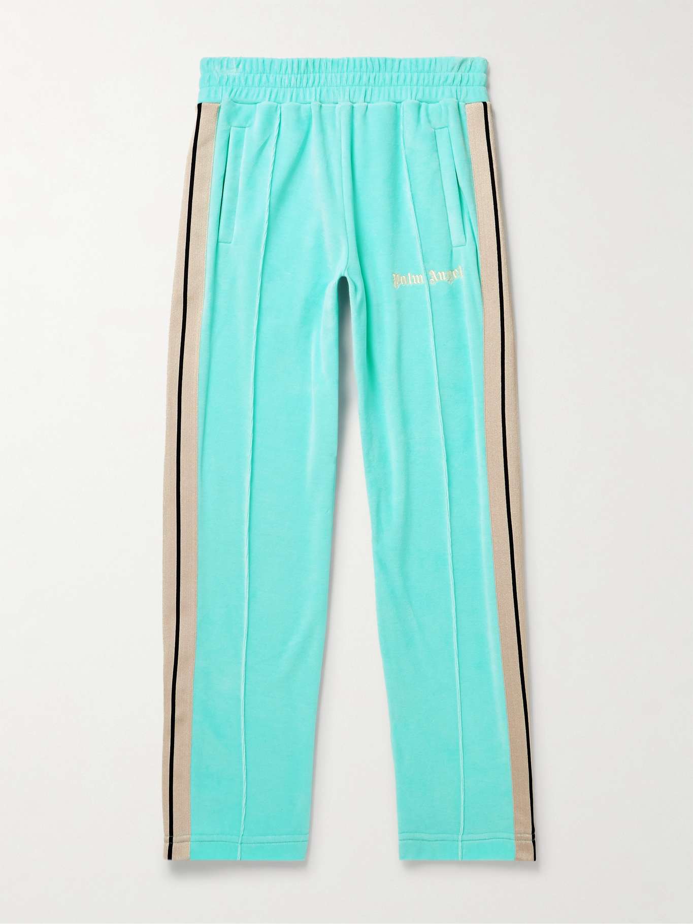 Palm Angels Tapered Logo Chenille Track Pants Light Blue