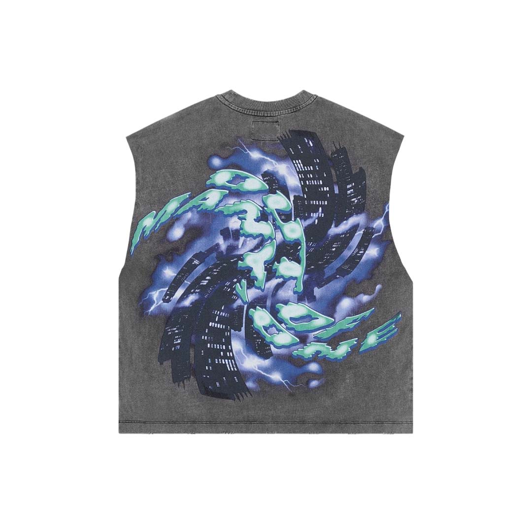 Godspeed Liberty Tears Sleeveless Tee Grey