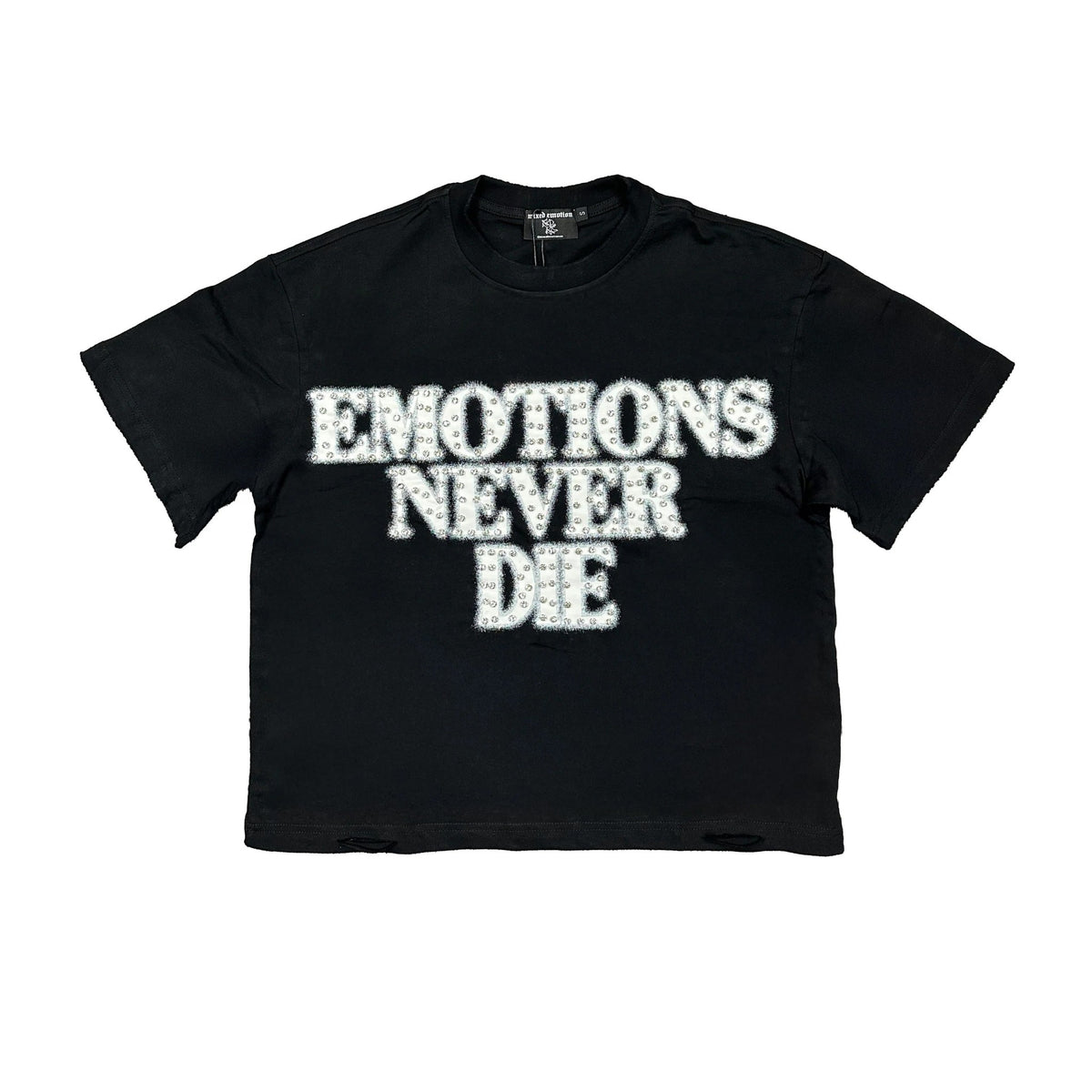 Mixed Emotions Black ‘End’ Rhinestone Tee