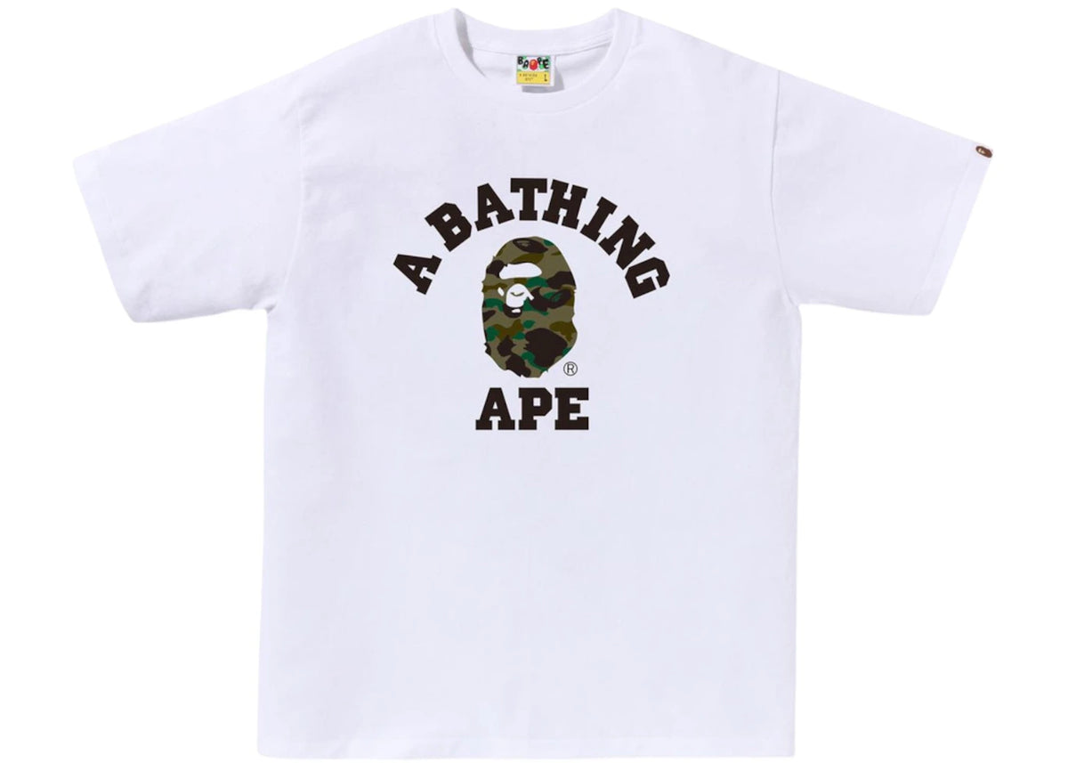 BAPE 1st Camo College Tee (FW25) White/Green