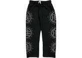 Mixed Emotion Eclipse Rhinestone Sweatpants Black