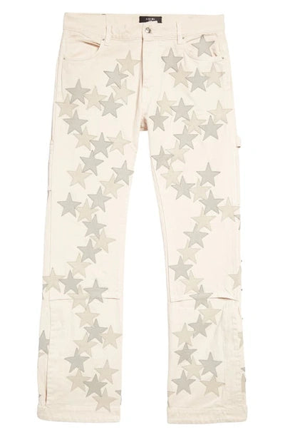 AMIRI Leather Star Chemist Jeans Alabaster