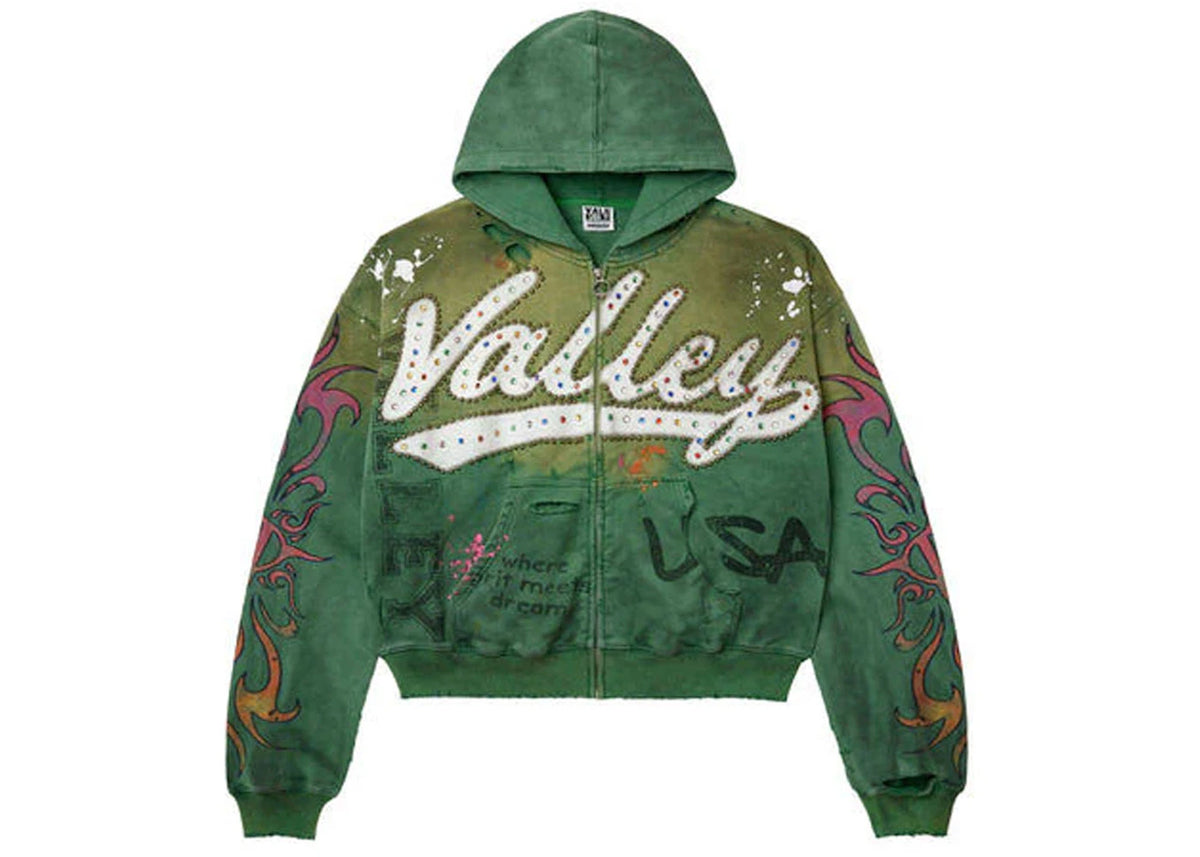 Vale Forever Inferno Zip Up Hoodie Green