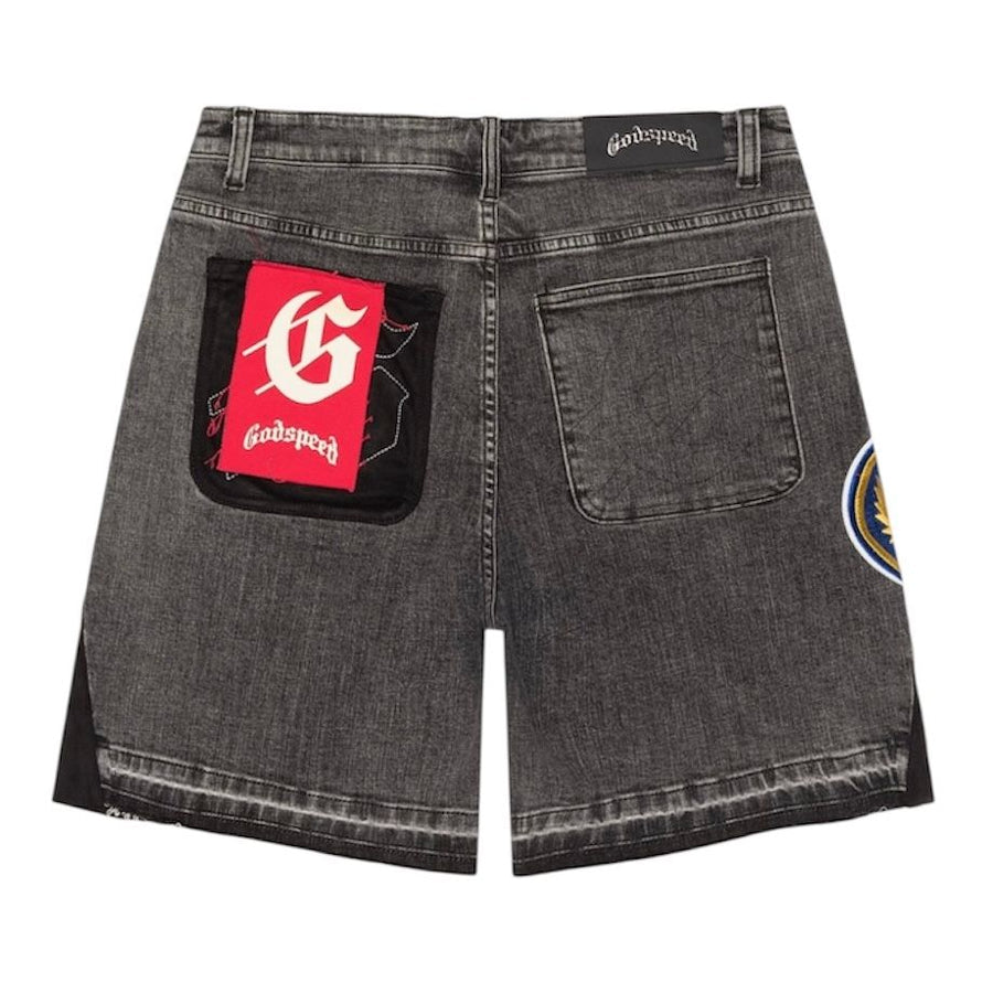 Godspeed Patchwork Denim Shorts V2 Grey
