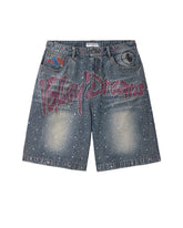 Vale Forever Iced Out Jorts Light Wash