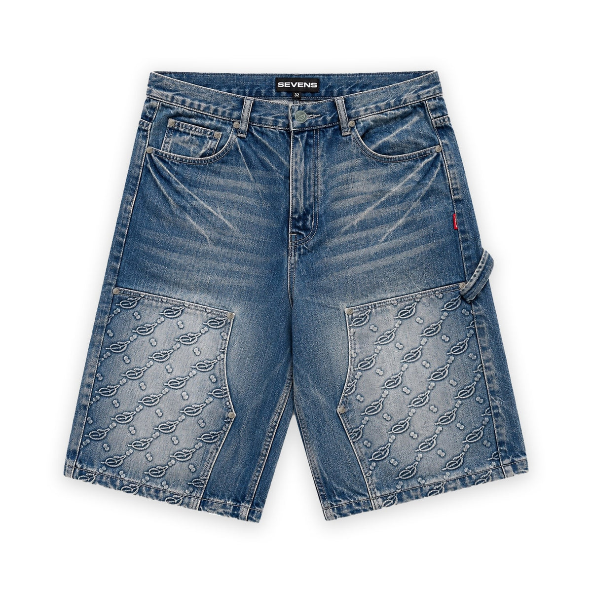 Triple Sevens Monogram Denim Short Indigo