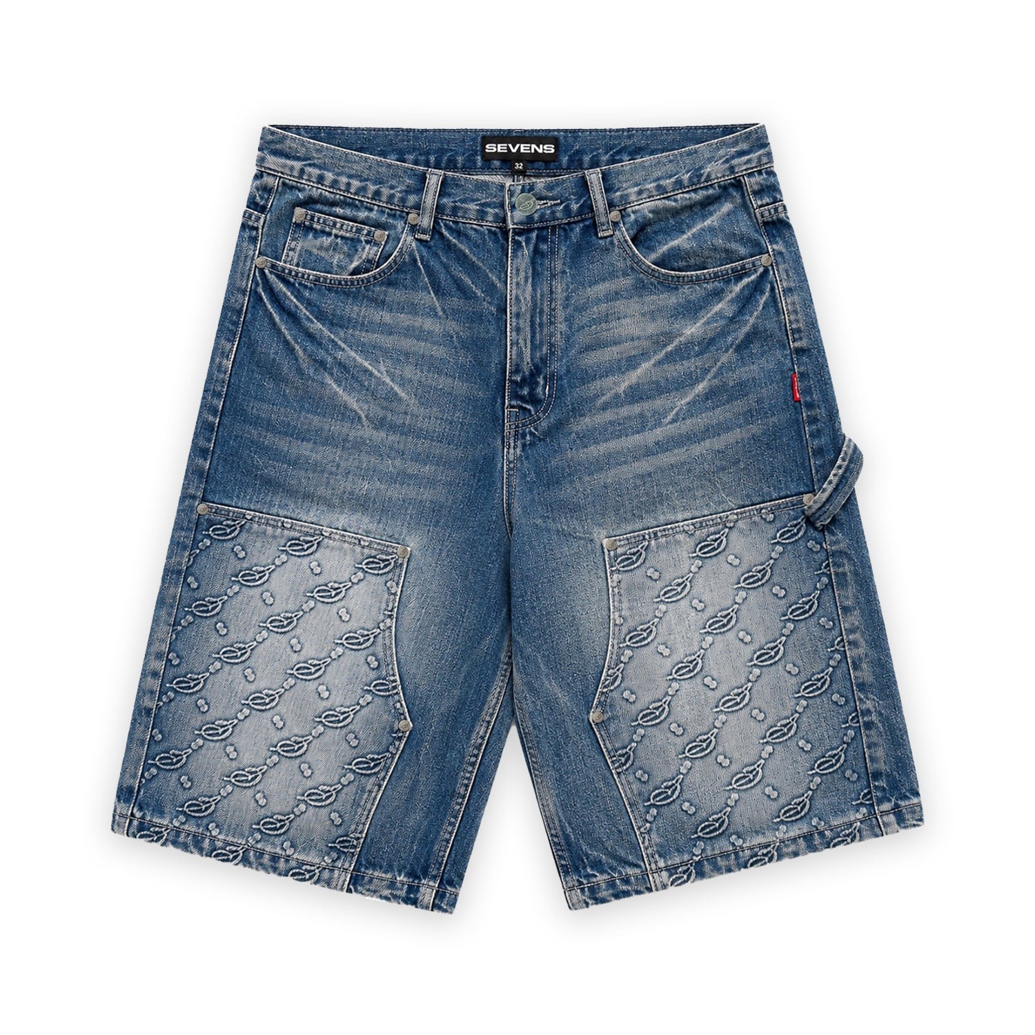 Triple Sevens Monogram Denim Short Indigo