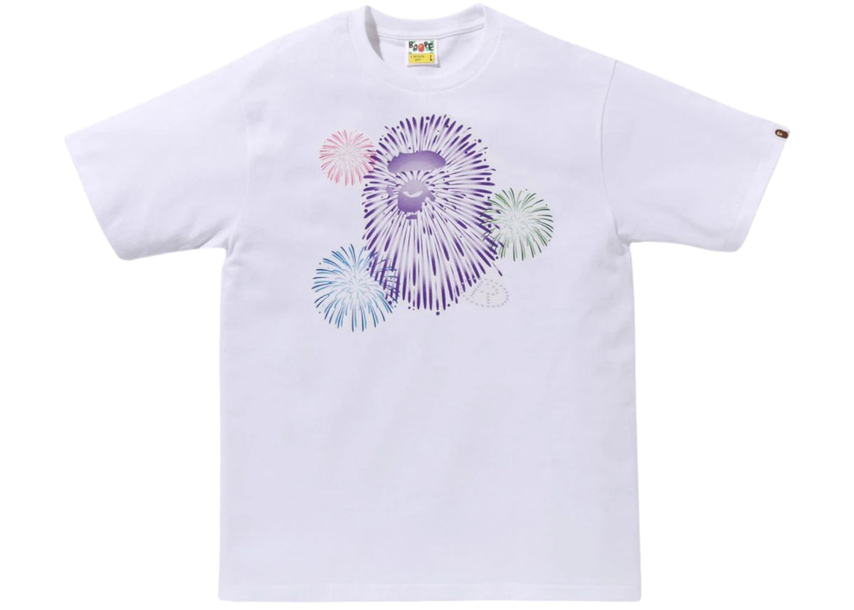 BAPE Ape Head Firework II Tee White