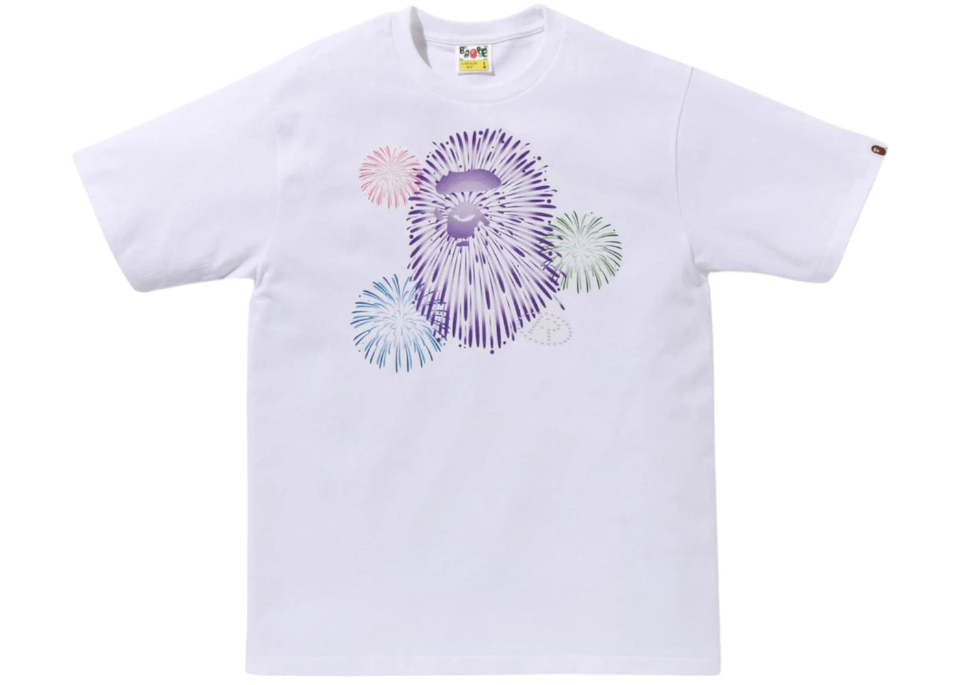 BAPE Ape Head Firework II Tee White