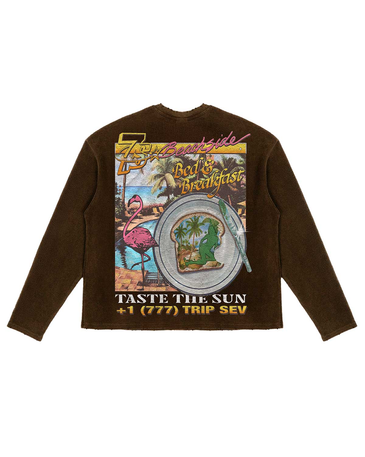 Triple Sevens Weekend Getaway Thermal Tee Brown