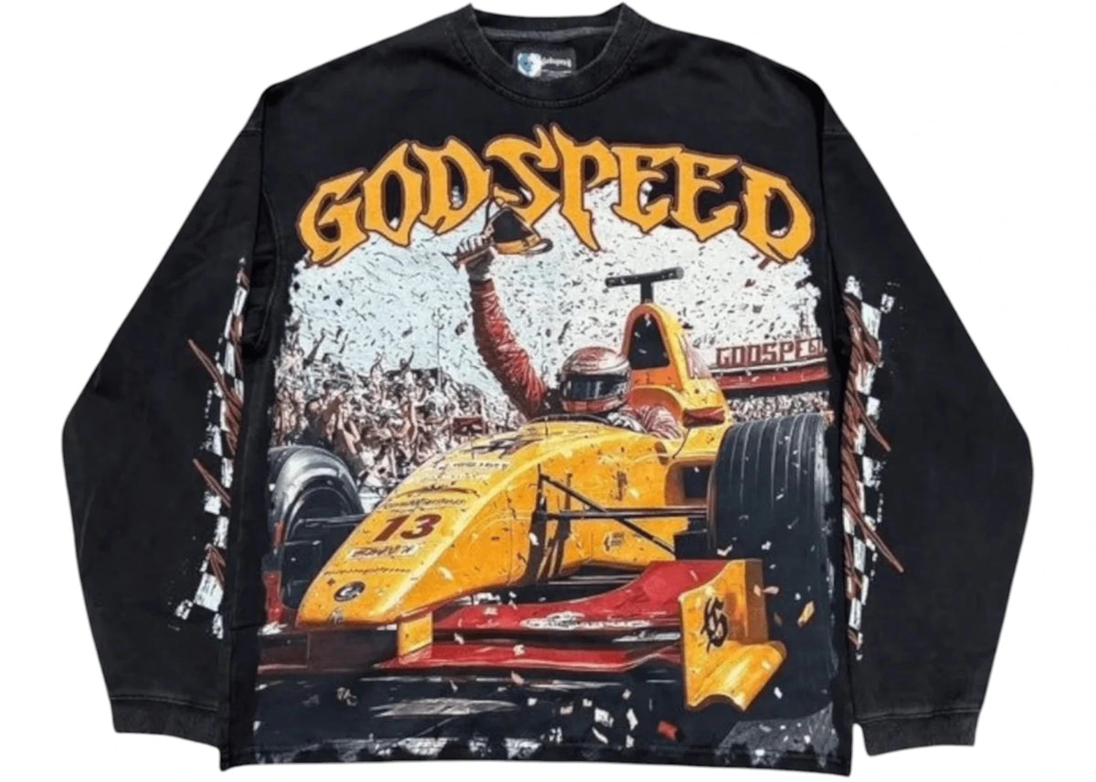 Godspeed F1 Finishline LS Tee Black Wash