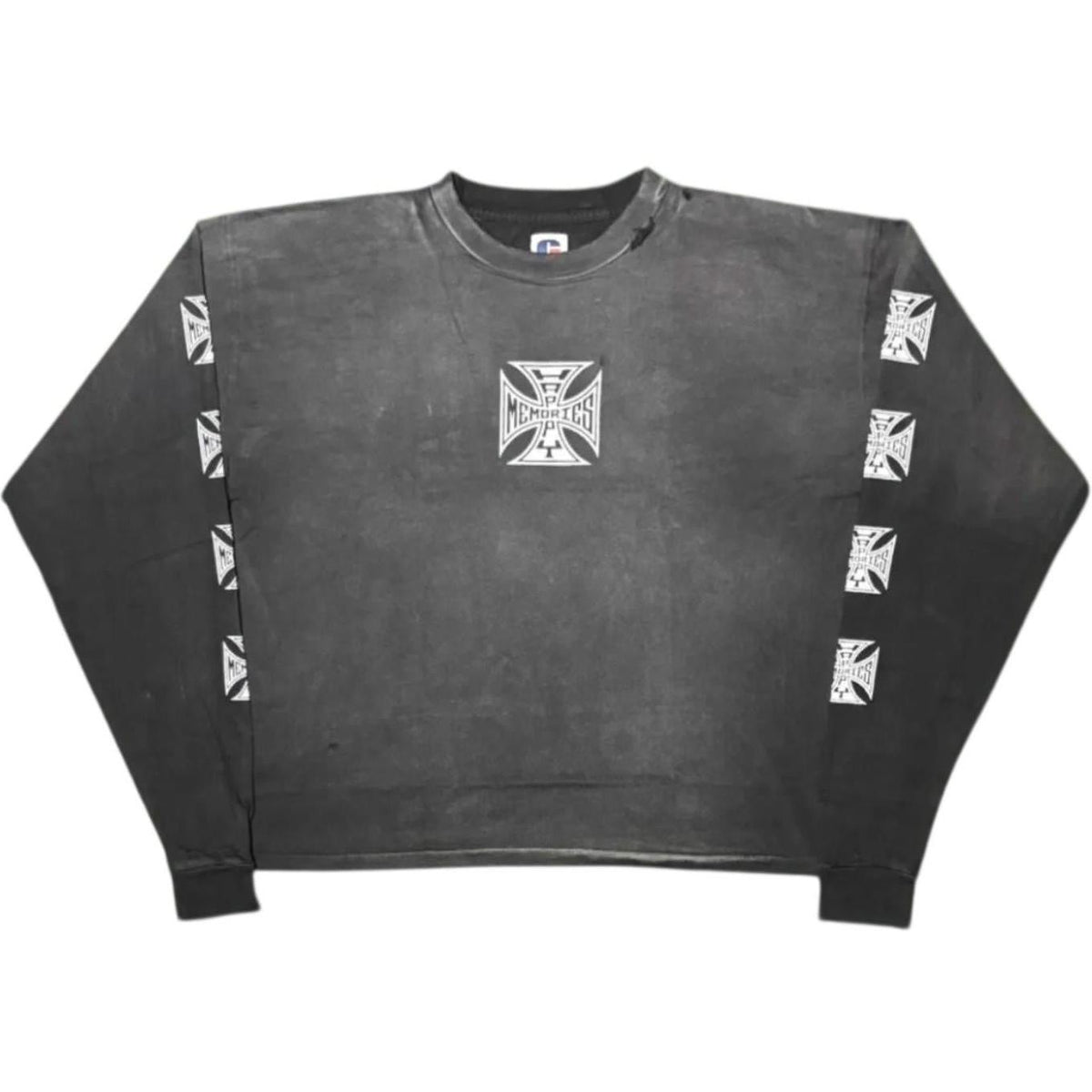 Happy Memories Don't Die Biker Longsleeve T-Shirt Washed Black