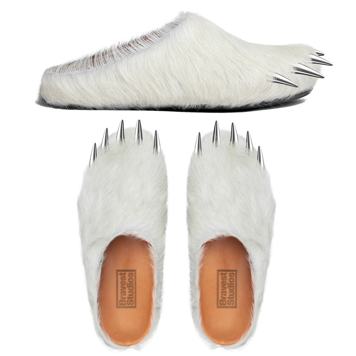 Bravest Studios White Bear Claw Mules