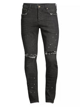 Purple Brand P001 Black Overspray Skinny Jeans