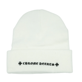 Chrome Hearts CH Logo Beanie White