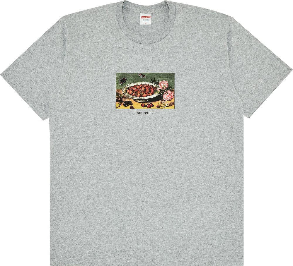 Supreme Strawberries Tee Heather Grey