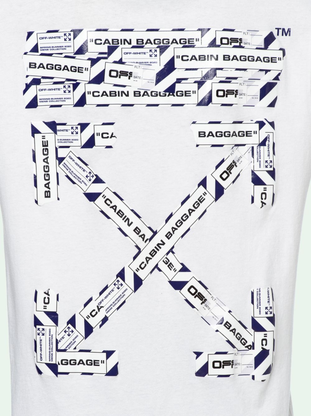 Off-White Airport Tape Logo Print T-Shirt