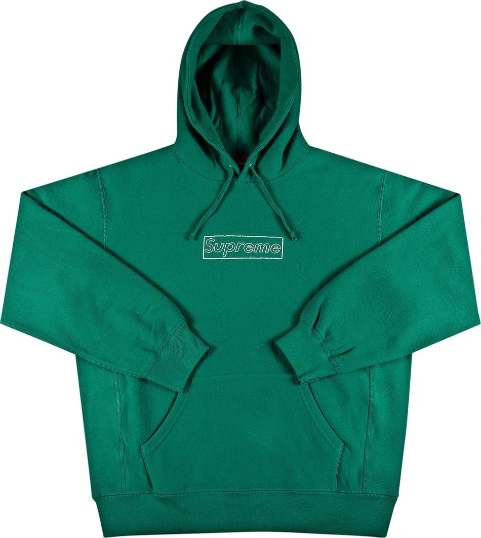 Supreme KAWS Chalk Logo Hooded Sweatshirt Light Pine