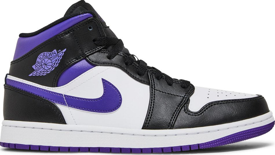 Air Jordan 1 Mid "White Black Purple"