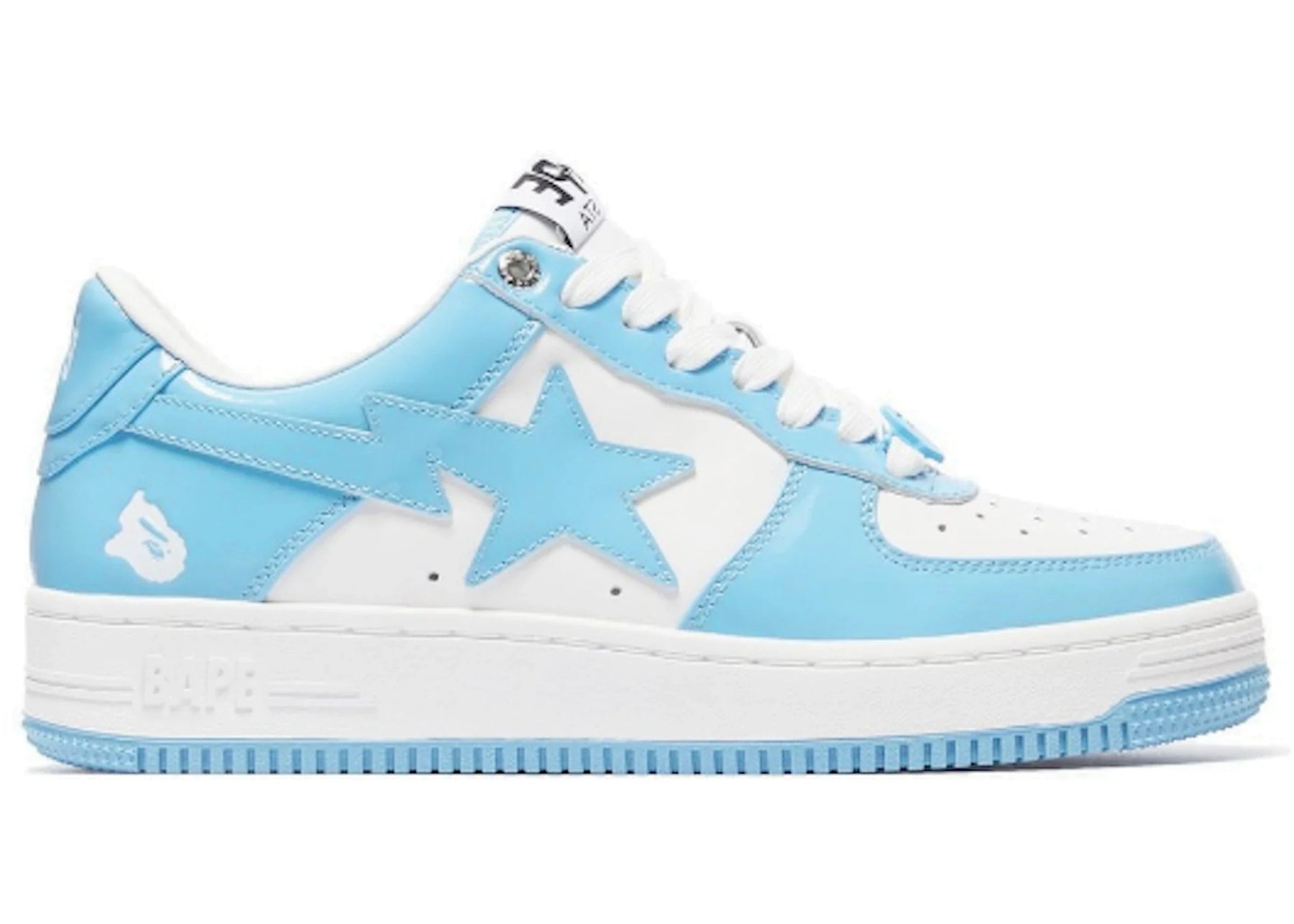 A Bathing Ape Bape Sta Patent Leather Blue White